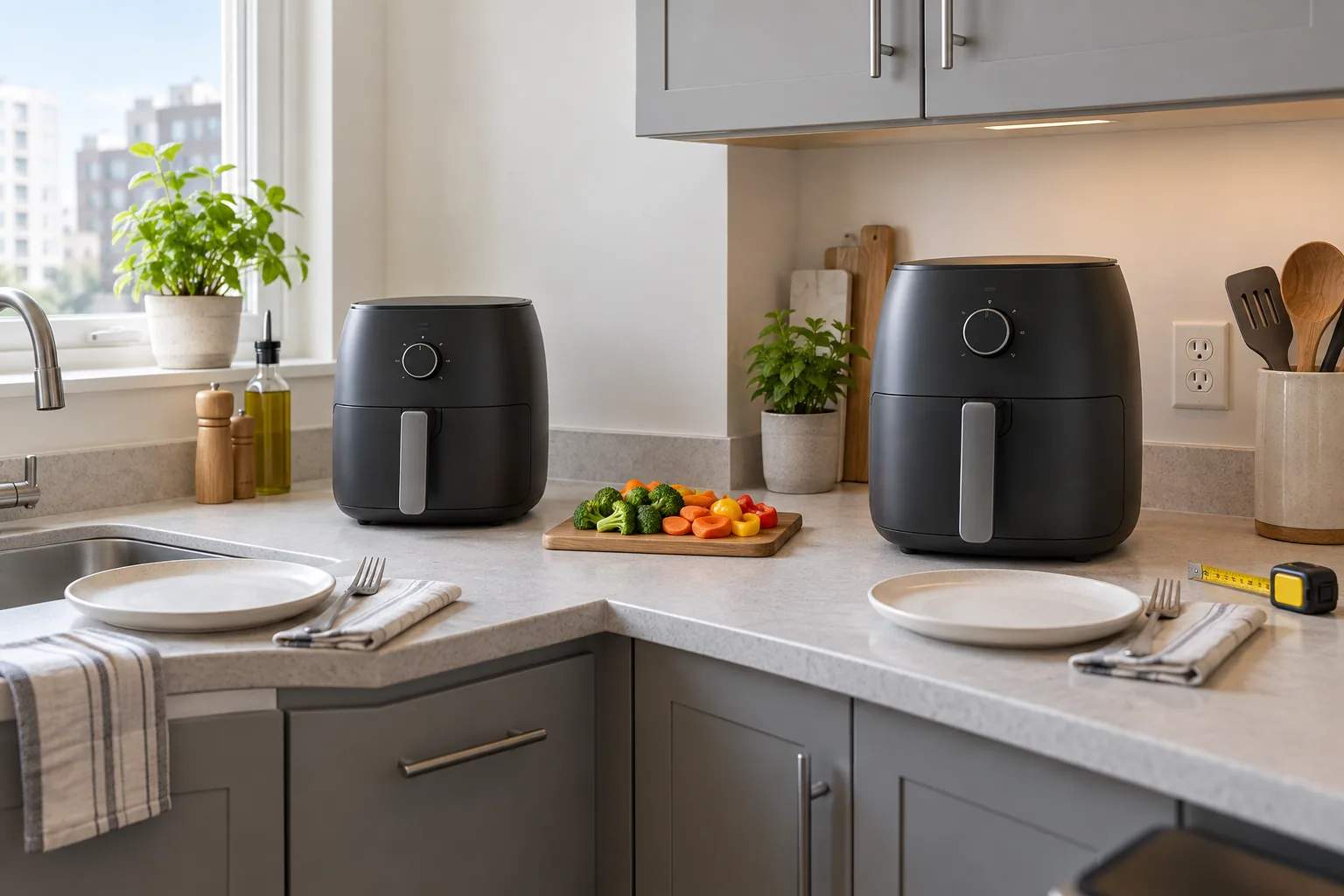 4 QT vs 6 QT air fryer: size, capacity, and batches editorial illustration