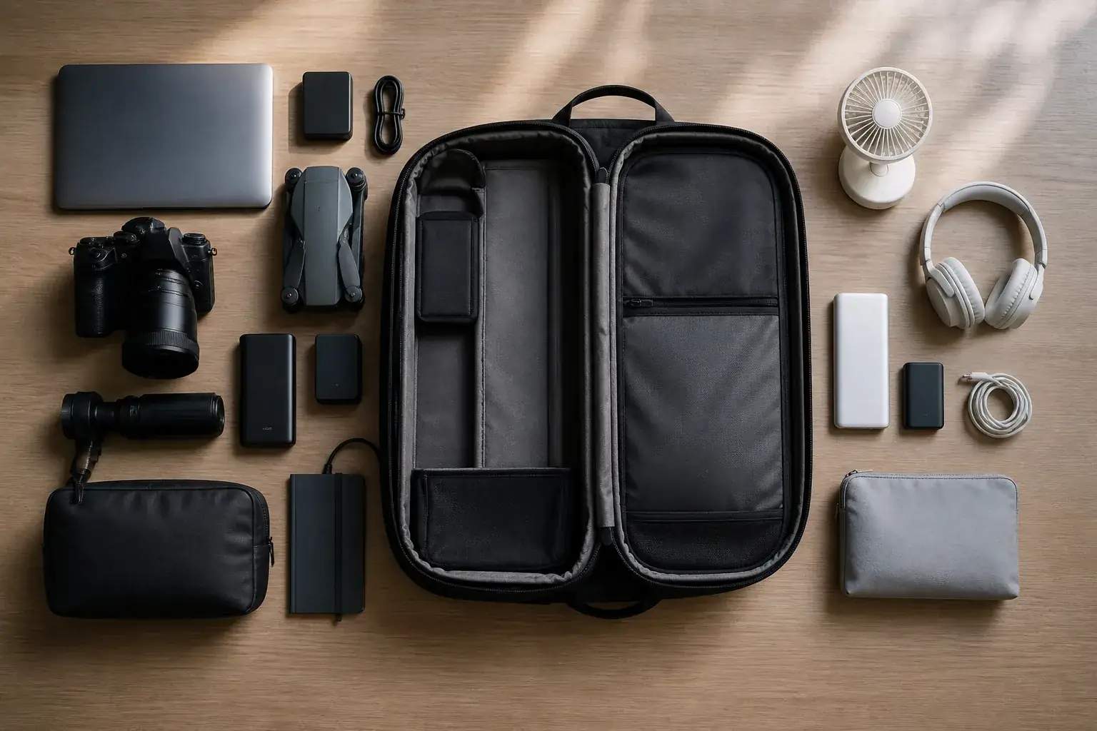 A lighter commute kit: what to leave at home editorial illustration