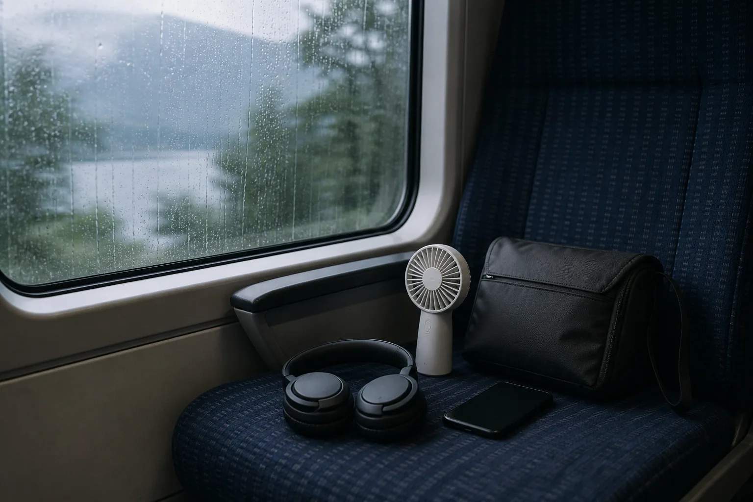 Quiet commute gear: cooling without adding more noise editorial illustration