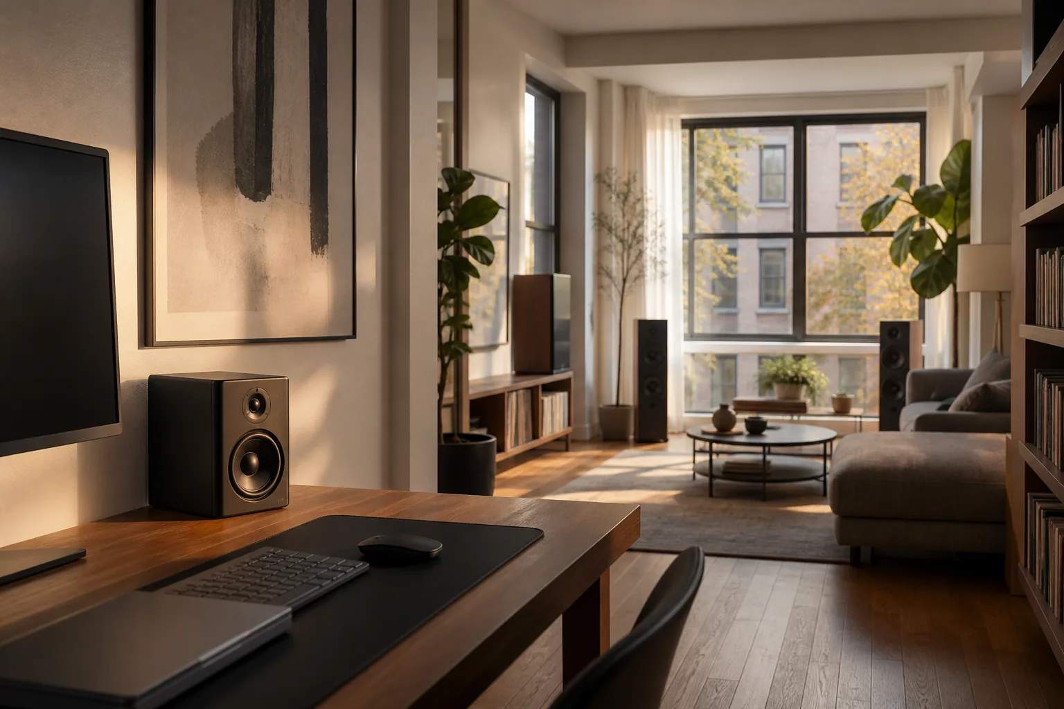 EDIFIER M60 vs R1280T: desktop speakers or bookshelf speakers? editorial illustration