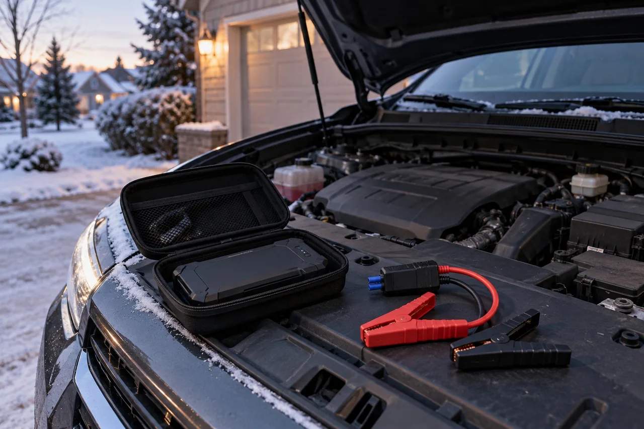 GOOLOO GP4000 Jump Starter in an editorial use scene