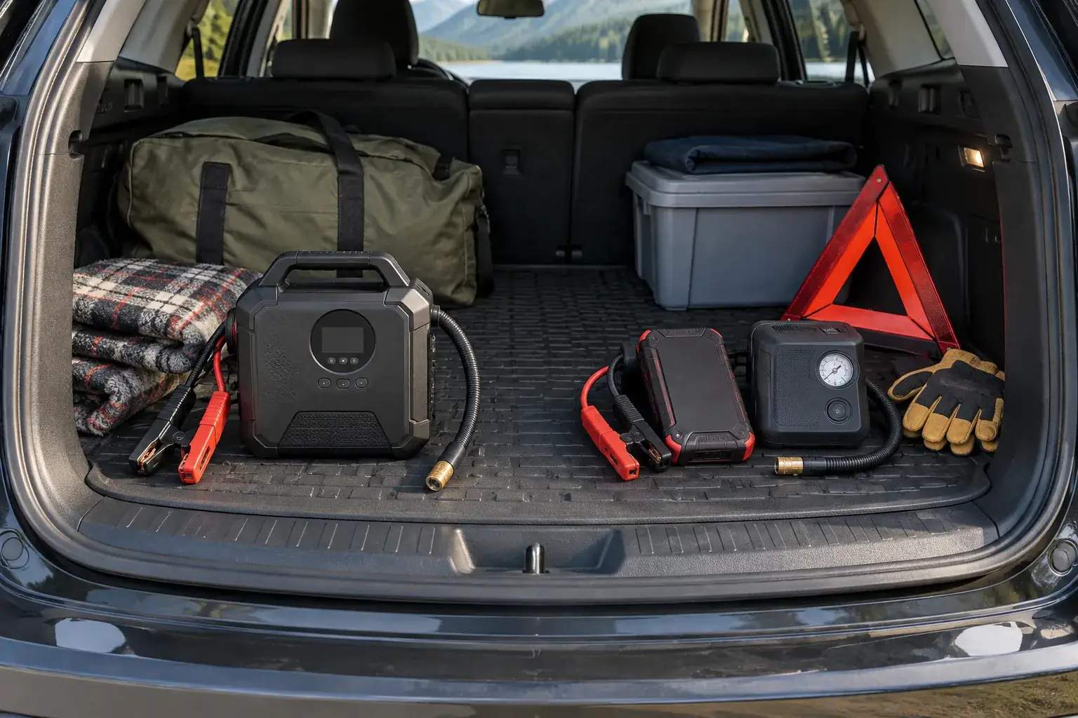 Jump starter with air compressor vs separate tools: which roadside kit is smarter? editorial illustration