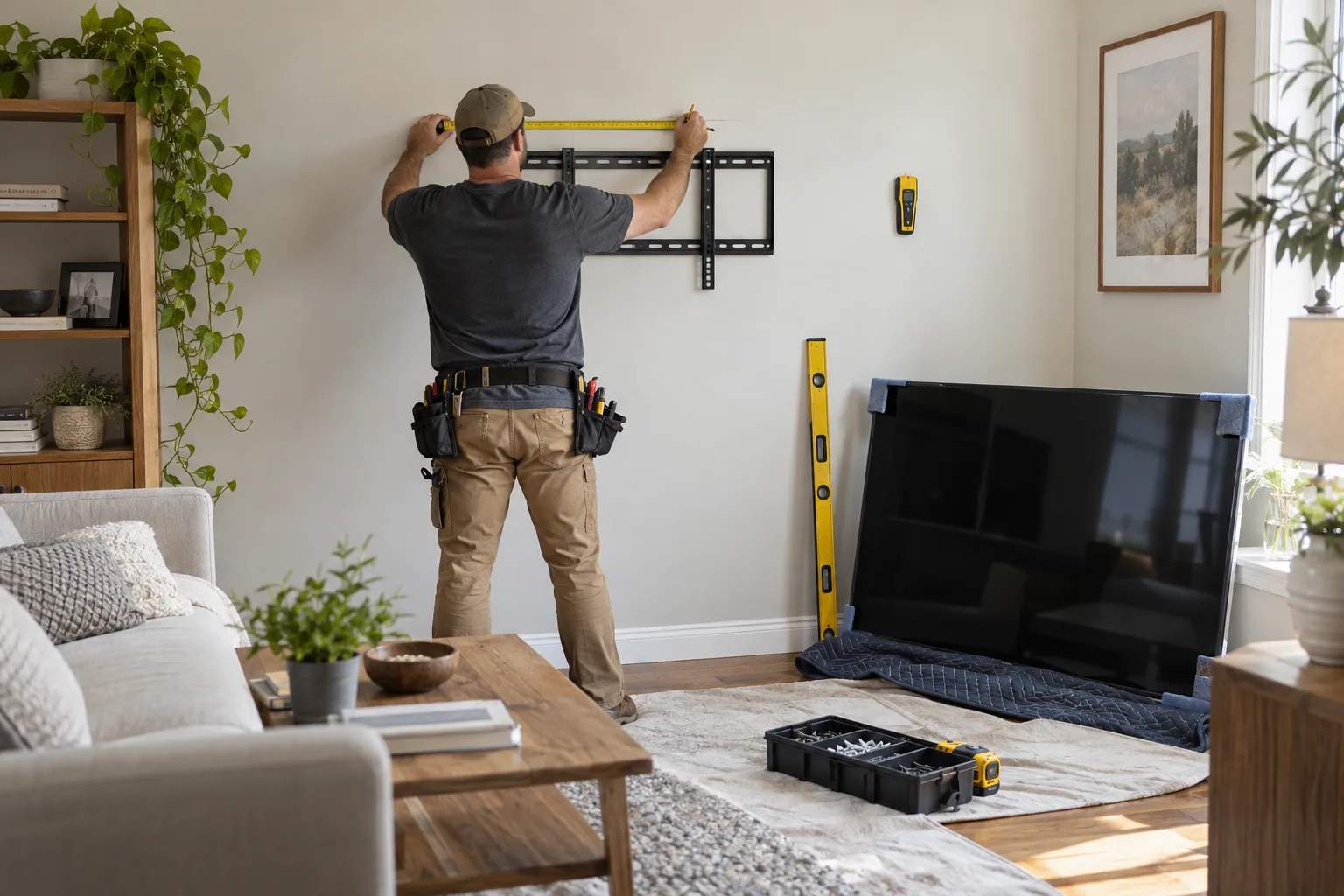 USX Mount XML008-1K: TV fit and stud spacing editorial illustration