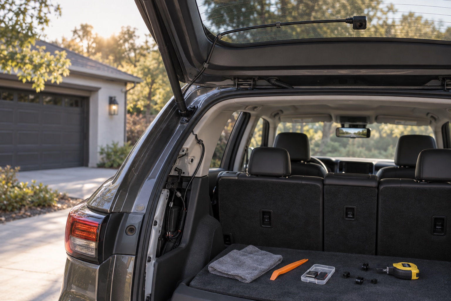WOLFBOX G900 Pro Mirror Dash Cam in an editorial use scene