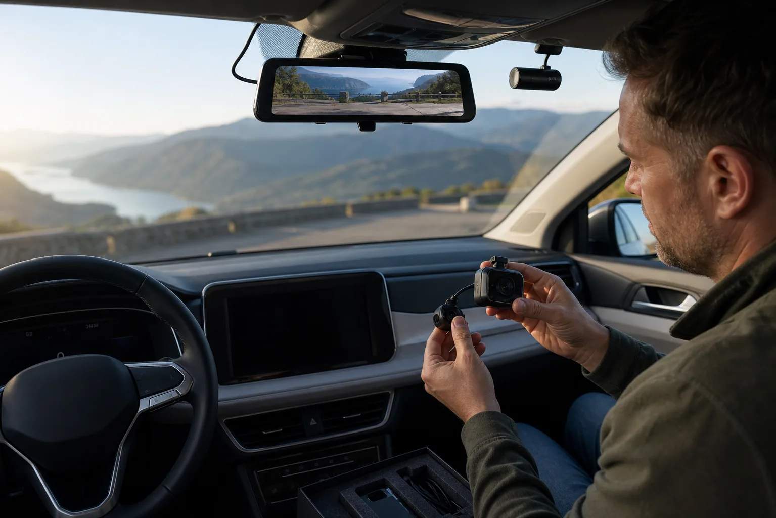 WOLFBOX G900 Pro vs VIOFO A229 Pro: mirror display or discreet dash cam? editorial illustration